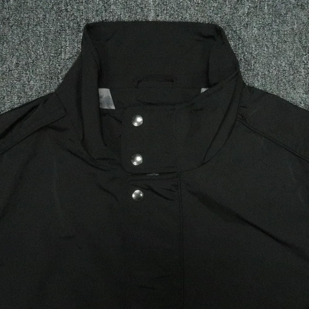 Banana Republic Jacket Mens Large Black‎ ST Nylon Moto Lined Full Zip